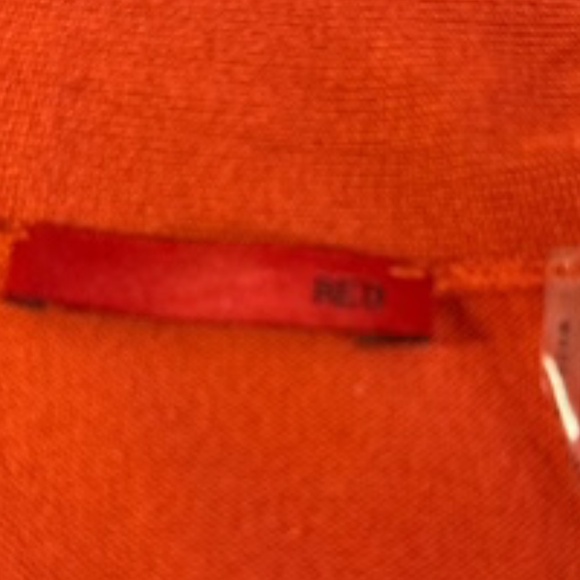 Red Brand Roll Collar Open Front Burnt Orange Cardigan Size L - Picture 5 of 6